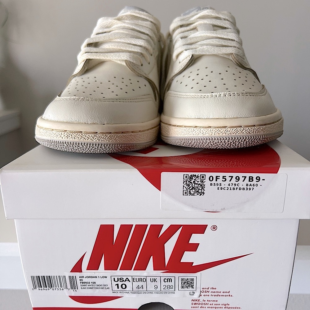 Air Jordan 1 Low '85 OG Custom Vintage ‘Neutral Grey' Sneakers, Size 10 - Picture 14 of 16